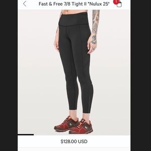 EUC Lululemon Fast & Free 7/8 legging